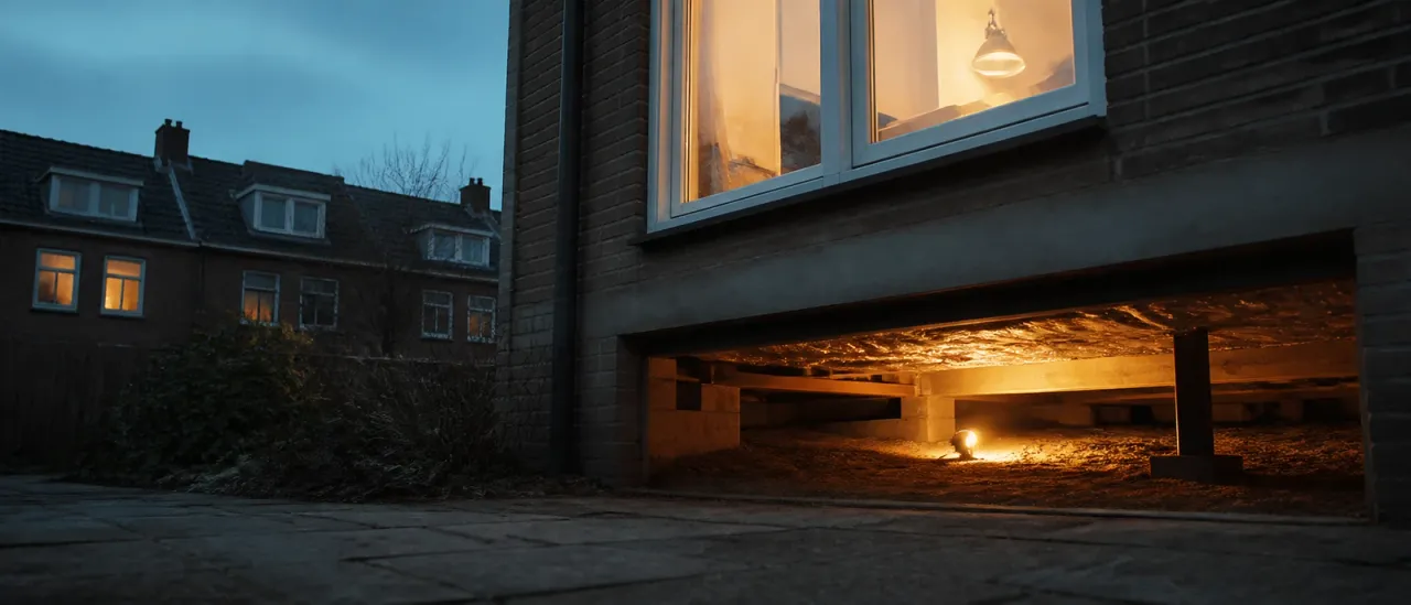 Kruipruimte isoleren: platen tegen de vloer in één werkdag. Wat de inspectie moet uitwijzen, wat de ISDE bijdraagt en wanneer bodemisolatie logischer is.